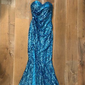 Faviana Mermaid Evening Gown Worn Once!